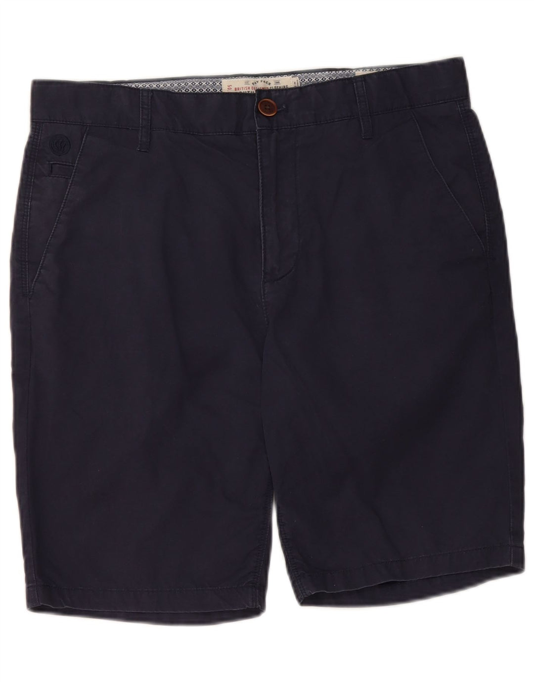 Pantalones cortos chinos para hombre Fat Face W32 Algodón azul marino mediano