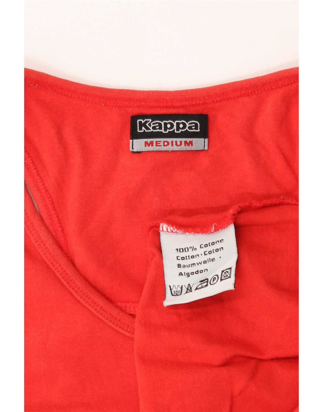 Kappa Camiseta sin mangas gráfica para mujer Reino Unido 12 Algodón rojo mediano