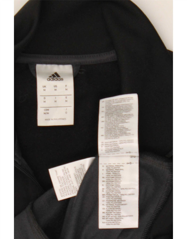 Adidas Hombre Chándal Top Chaqueta Mediano Negro Colorblock Poliéster