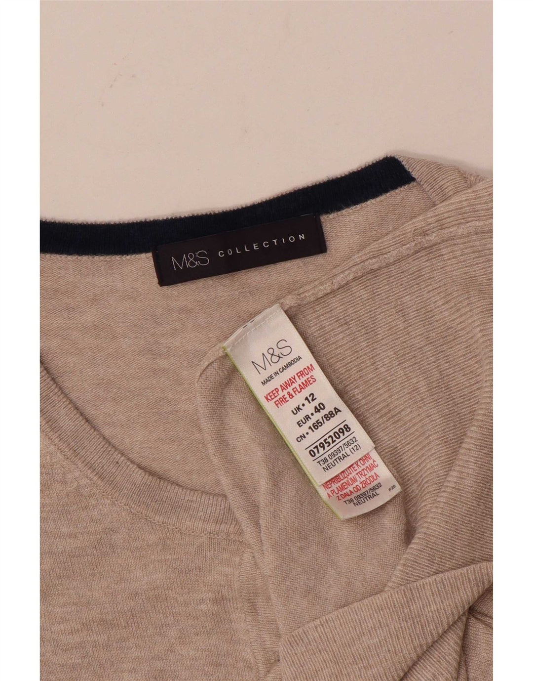 Marks & Spencer - Cárdigan para mujer, talla 40, viscosa beige mediana