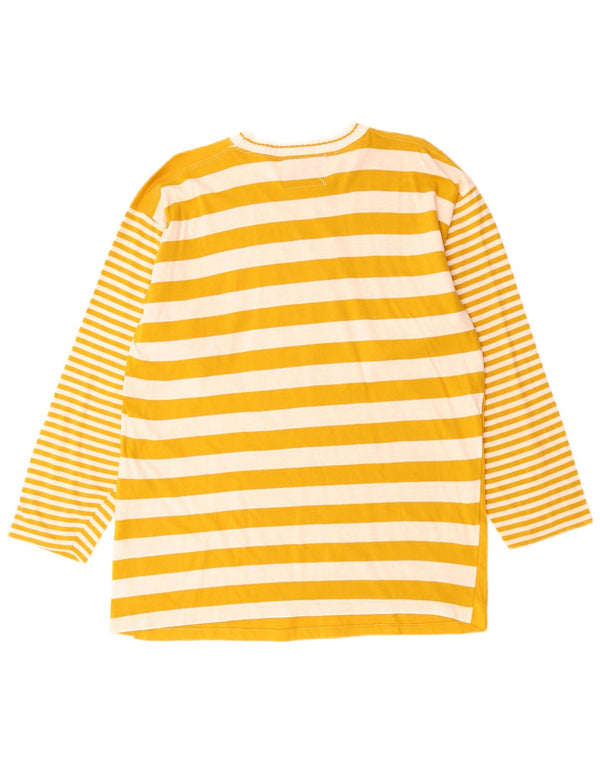 Gymnasium Camiseta gráfica para mujer de manga larga UK 46 Grande Algodón a rayas amarillas