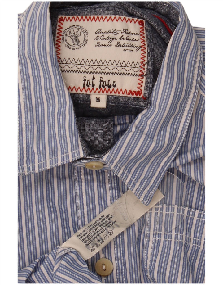 Camisa de hombre Fat Face de algodón a rayas azul medio