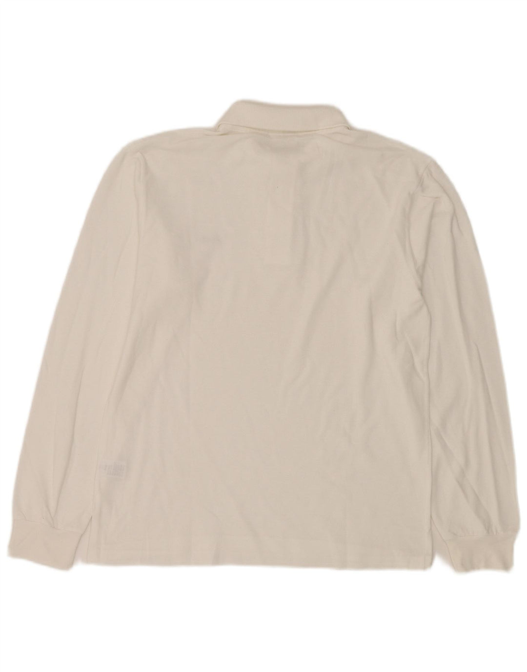 LACOSTE Polo de manga larga para hombre talla 3 pequeño algodón blanco