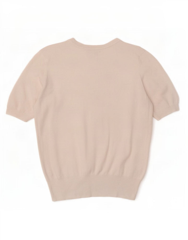 Zara Mujer Blusa De Manga Corta Top UK 42 Medium Blanco