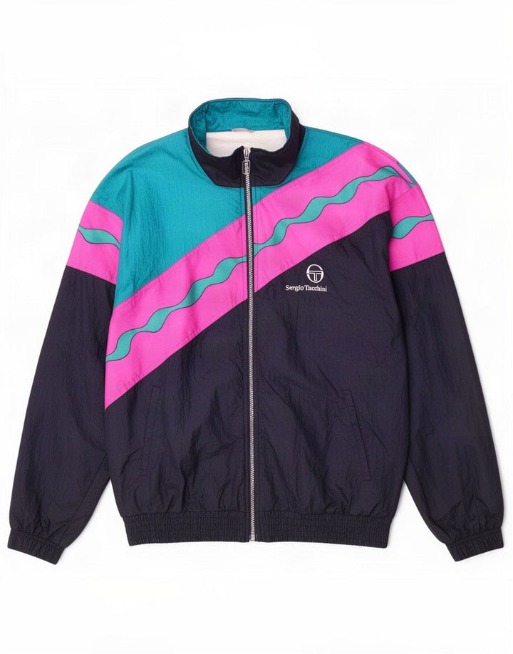 Sergio Tacchini Chaqueta de chándal para hombre IT 46 Small Azul marino Colorblock