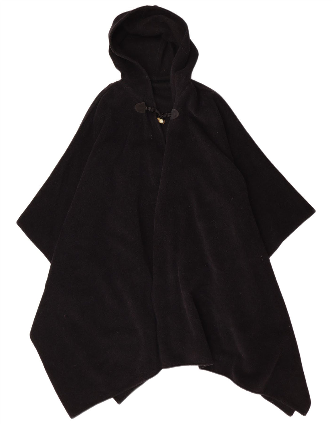Vintage mujer con capucha Poncho abrigo un tamaño negro