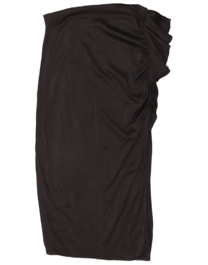 Zara Mujer Falda Midi Mediana W28 Negro