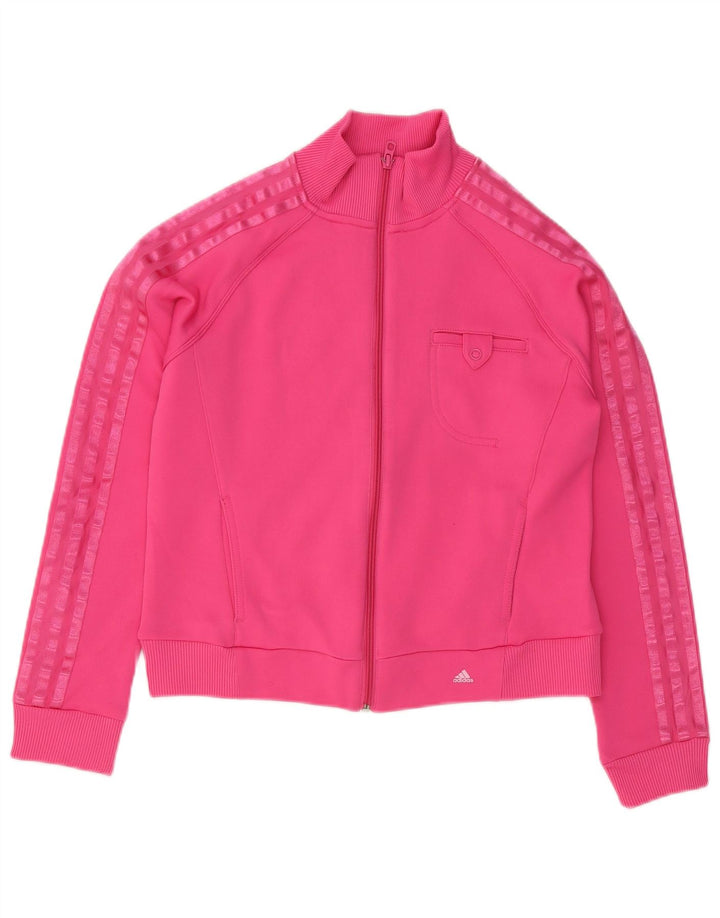 Chaqueta Superior de Chándal para Mujer Adidas UK 14 Mediana Rosa Poliéster