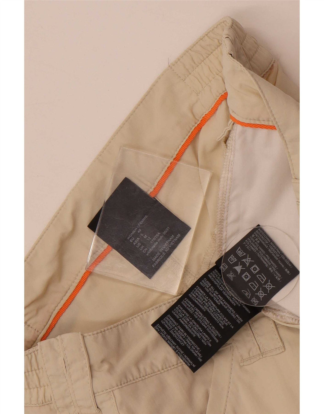 Jack Wolfskin Pantalones cortos chinos para mujer UK 12 Medium W32 Beige Poliamida