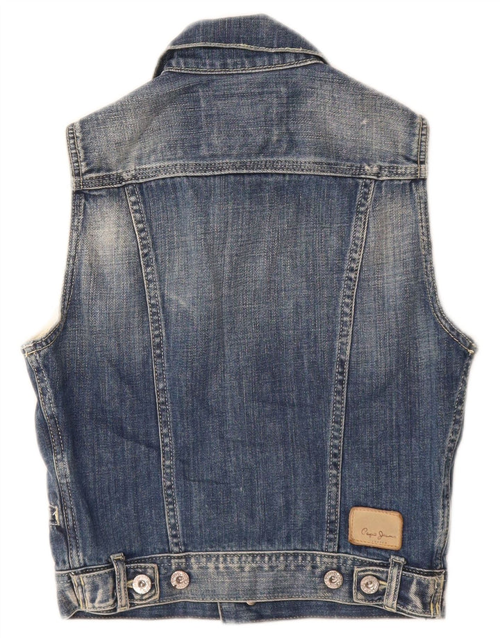 PEPE Jeans Chaleco Vaquero Desgastado para Niños 7-8 Años Algodón Azul Medio