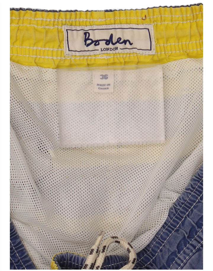 BODEN Bañador tipo shorts para hombre, talla grande, azul, a rayas