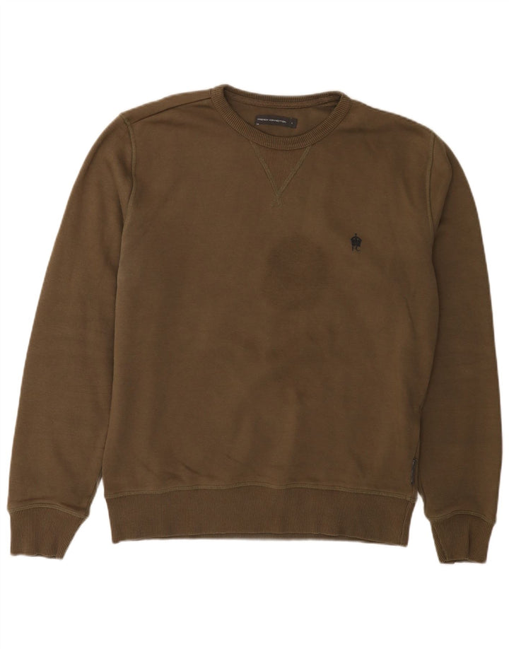 French Connection Sudadera con Capucha para Hombre Jersey Grande Caqui De Algodón