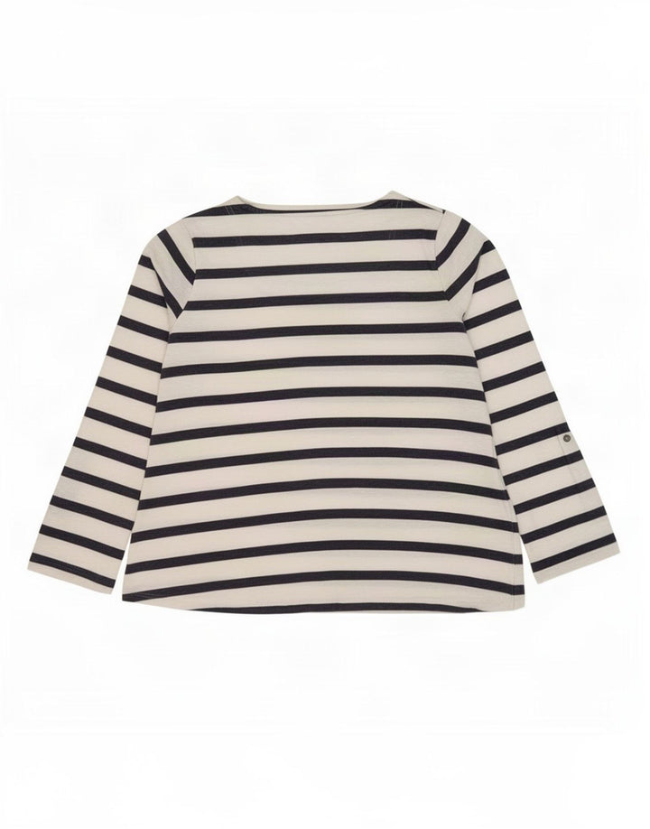Weird Fish Top para mujer de manga larga UK 42 Algodón a rayas blanco mediano