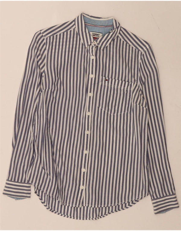 Camisa Tommy Hilfiger para mujer UK 10 Small Blue Pinstripe