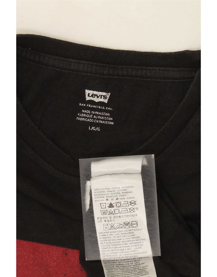 Levi's Camiseta gráfica para hombre Top grande de algodón negro
