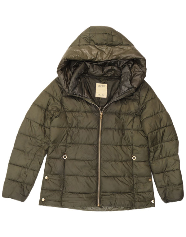 Esprit Chaqueta acolchada con capucha para mujer UK 46 Large Khaki