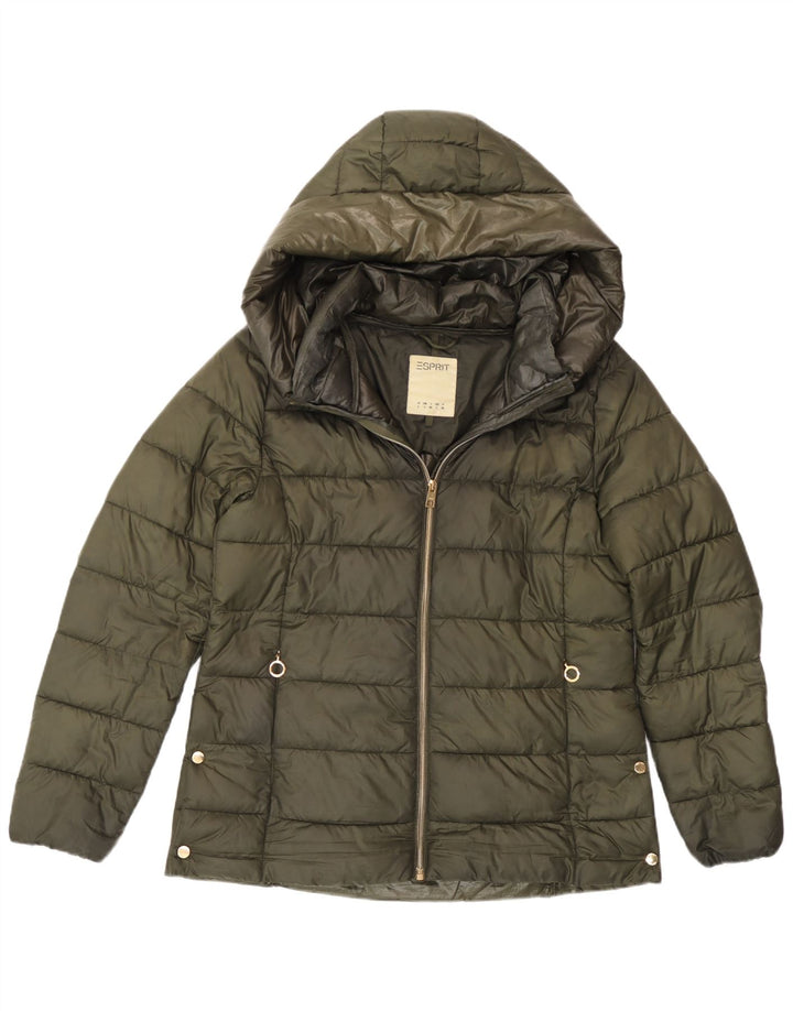 Esprit Chaqueta acolchada con capucha para mujer UK 46 Large Khaki