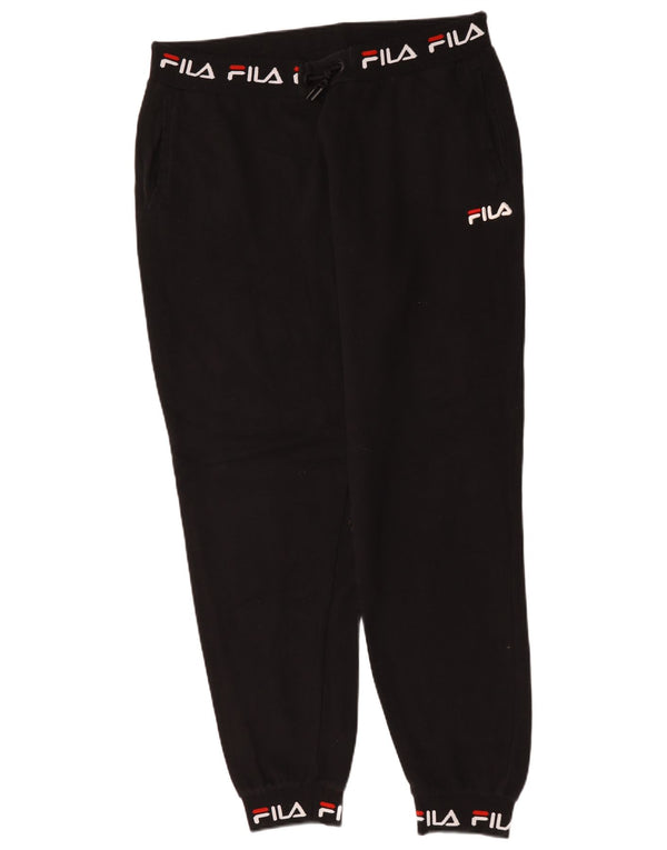 Fila Mujer Gráfico Chándal Pantalones Joggers UK 18 XL Algodón Negro