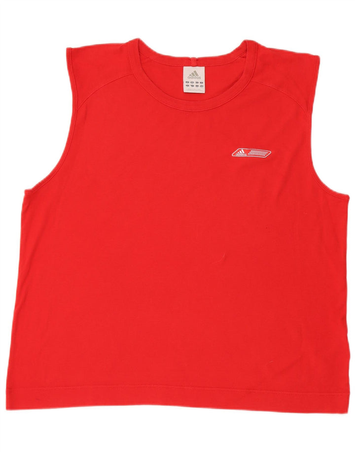 Adidas Hombre Chaleco Top Grande Rojo Algodón