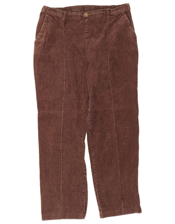 Marks & Spencer Pantalones de pana de cintura alta para mujer UK 44 Large W32 L26 Bro
