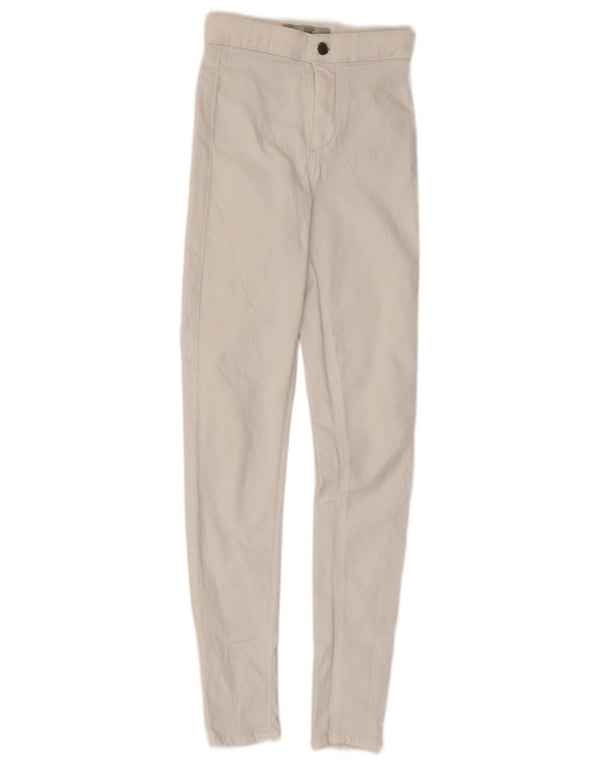 Topshop Joni - Pantalones informales ajustados para mujer, W25 L27, algodón blanco