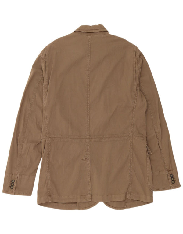 Trussardi Jeans Chaqueta utilitaria para hombre IT 54 2XL Beige Algodón