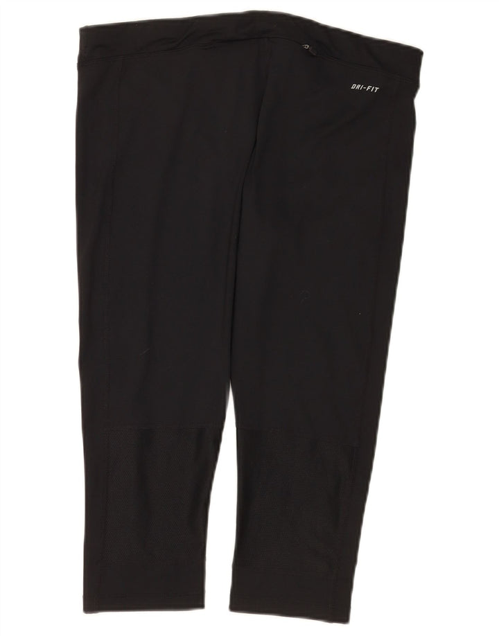 Nike - Leggings capri Dri Fit para mujer, talla 40, poliéster negro grande