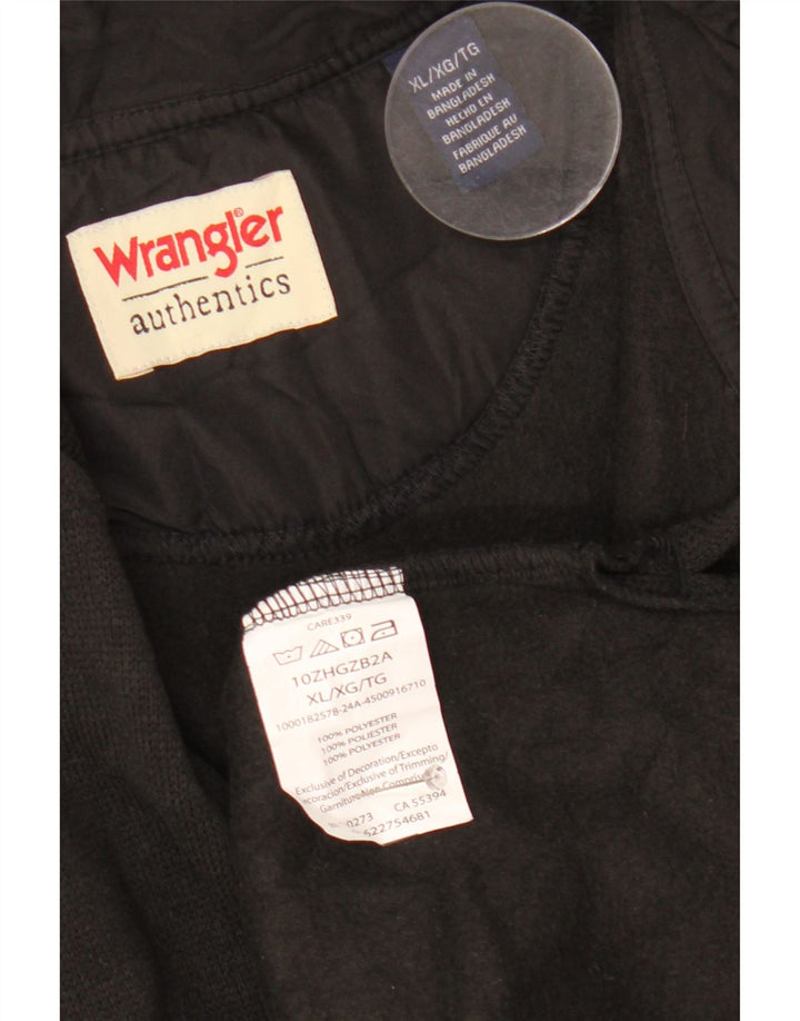 Wrangler Sudadera con cuello con cremallera para hombre Jumper XL Poliéster negro