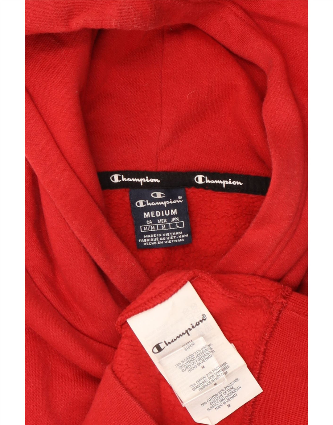 CHAMPION Jersey con capucha para hombre de algodón rojo mediano