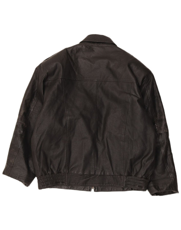 MILAN Chaqueta de cuero para hombre UK 40 Large Cuero negro