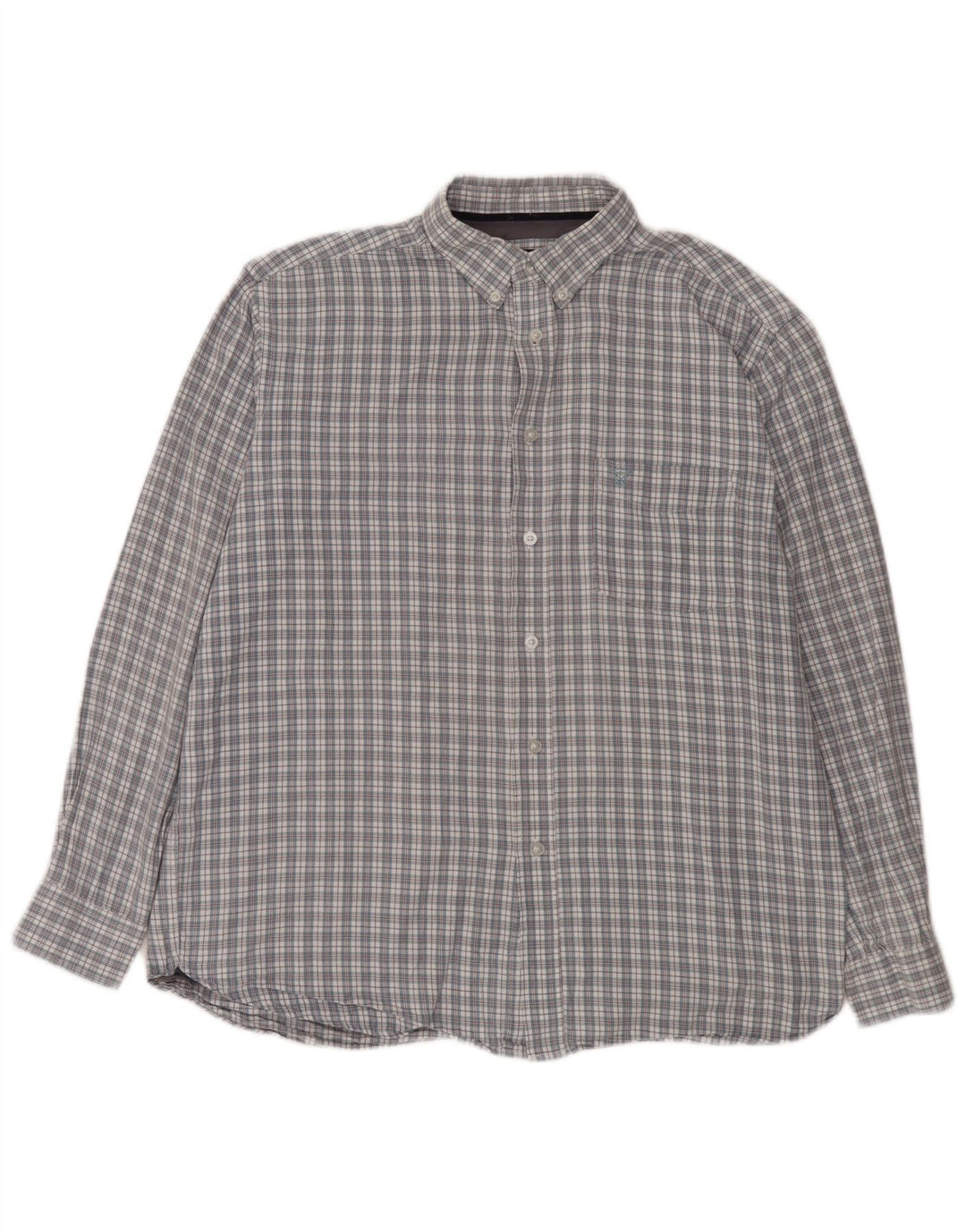 Camisa de franela para hombre James Pringle de algodón a cuadros grises grandes