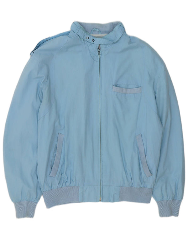 Vintage hombres chaqueta bomber militar Reino Unido 36 pequeño poliéster azul