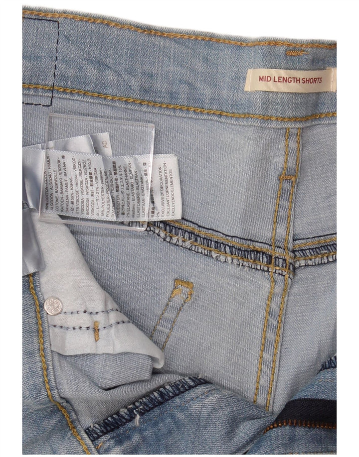 LEVI'S Pantalones cortos vaqueros de talle medio para mujer W31 Algodón azul medio