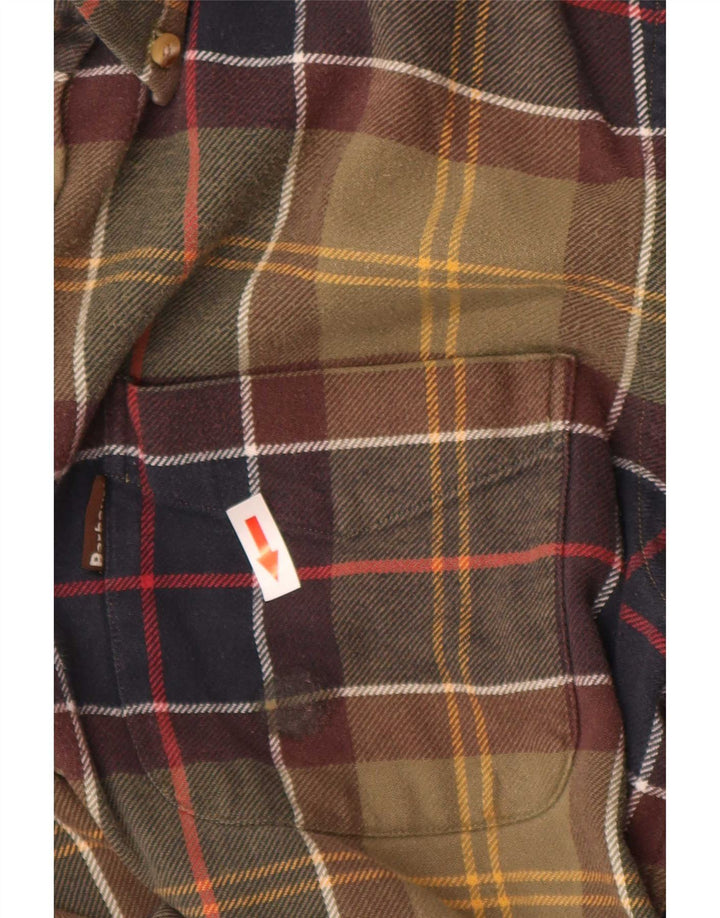 Barbour Camisa De Franela Regular Fit De Algodón A Cuadros Verde Medio |