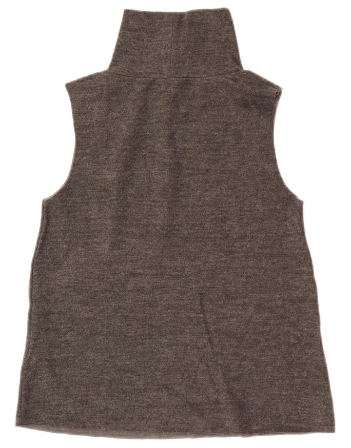 Zara Mujer Chaleco Top UK 12 Algodón Gris Medio