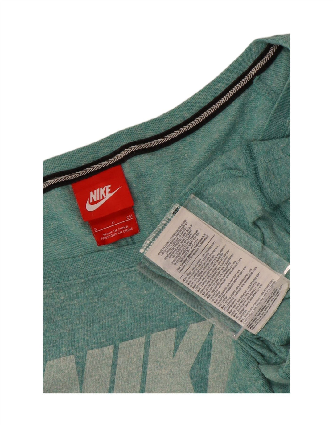 Nike Top gráfico con hombros descubiertos y manga larga para mujer UK 10 Small Turquesa