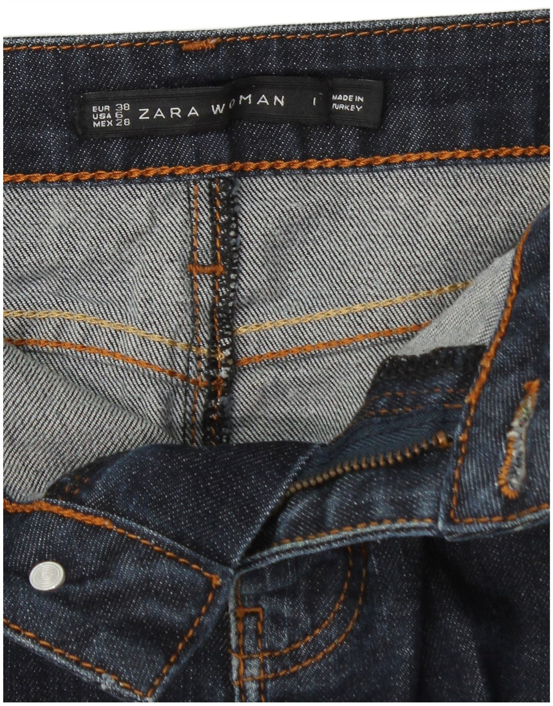 ZARA Falda Vaquera Mujer EU 38 Small W28 Azul Marino