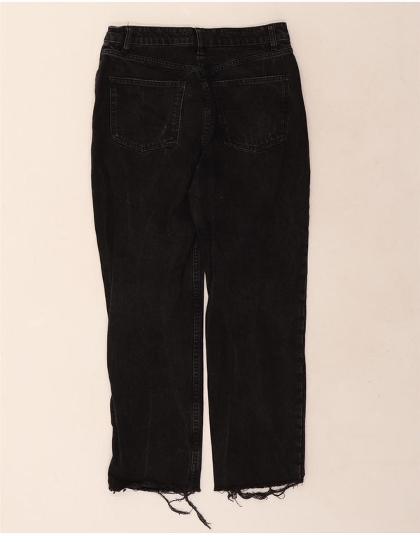 Zara Jeans rectos desgastados para mujer EU 40 Medium W30 L26 Algodón negro