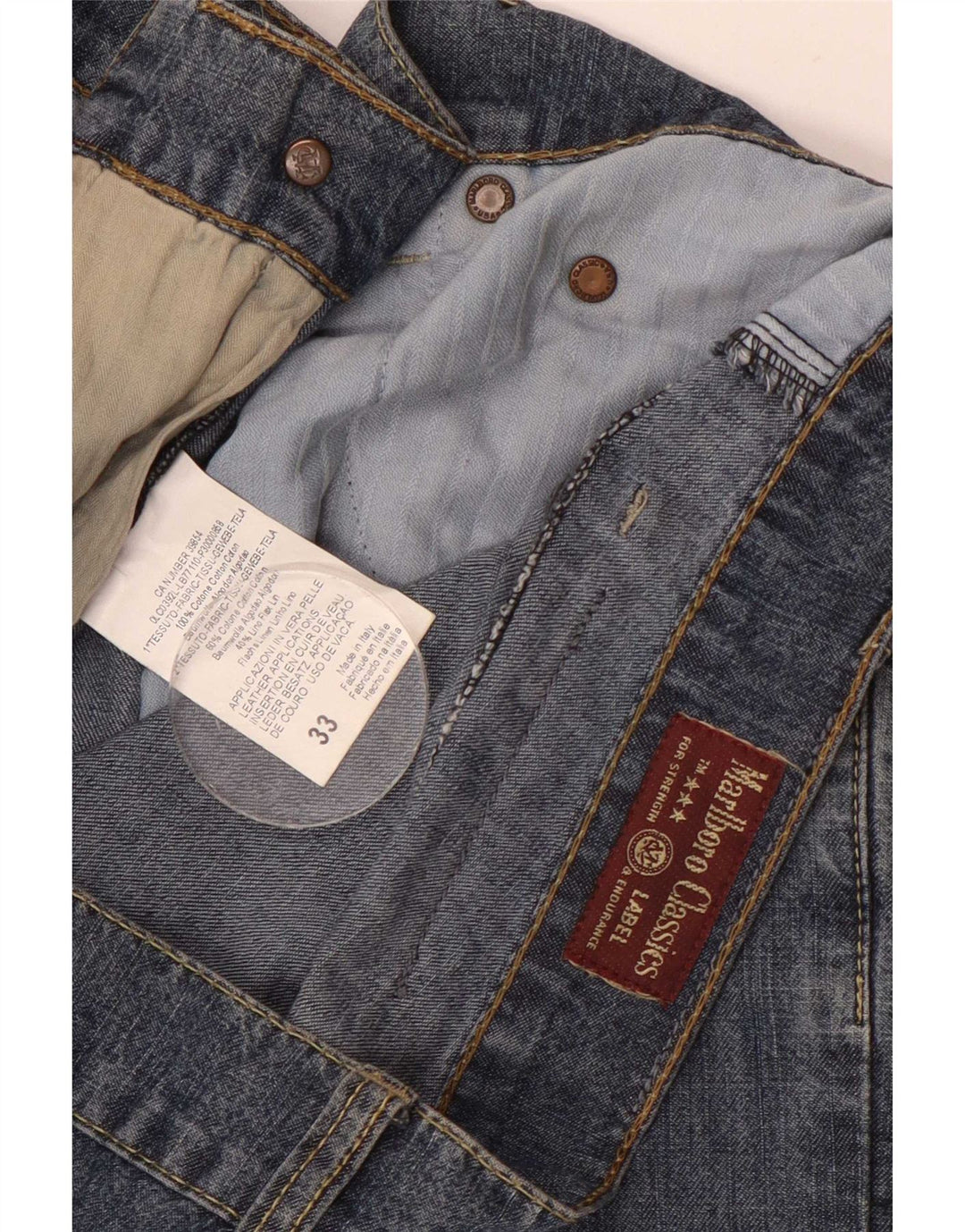 Marlboro Classics Vaqueros rectos para hombre W33 L32 Algodón azul