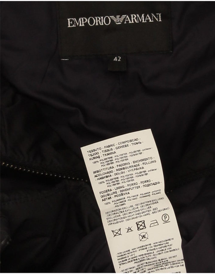 Emporio Armani Abrigo acolchado acolchado para mujer IT 42 Poliéster negro mediano