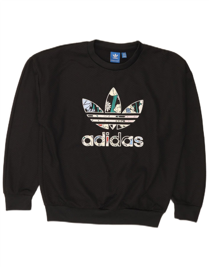 Adidas Mujer Graphic Sudadera Jumper UK 8 Pequeño Negro Geométrico