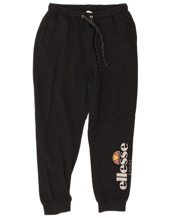 Ellesse Mens Graphic Chándal Pantalones Joggers UK 39/41 Medium Negro
