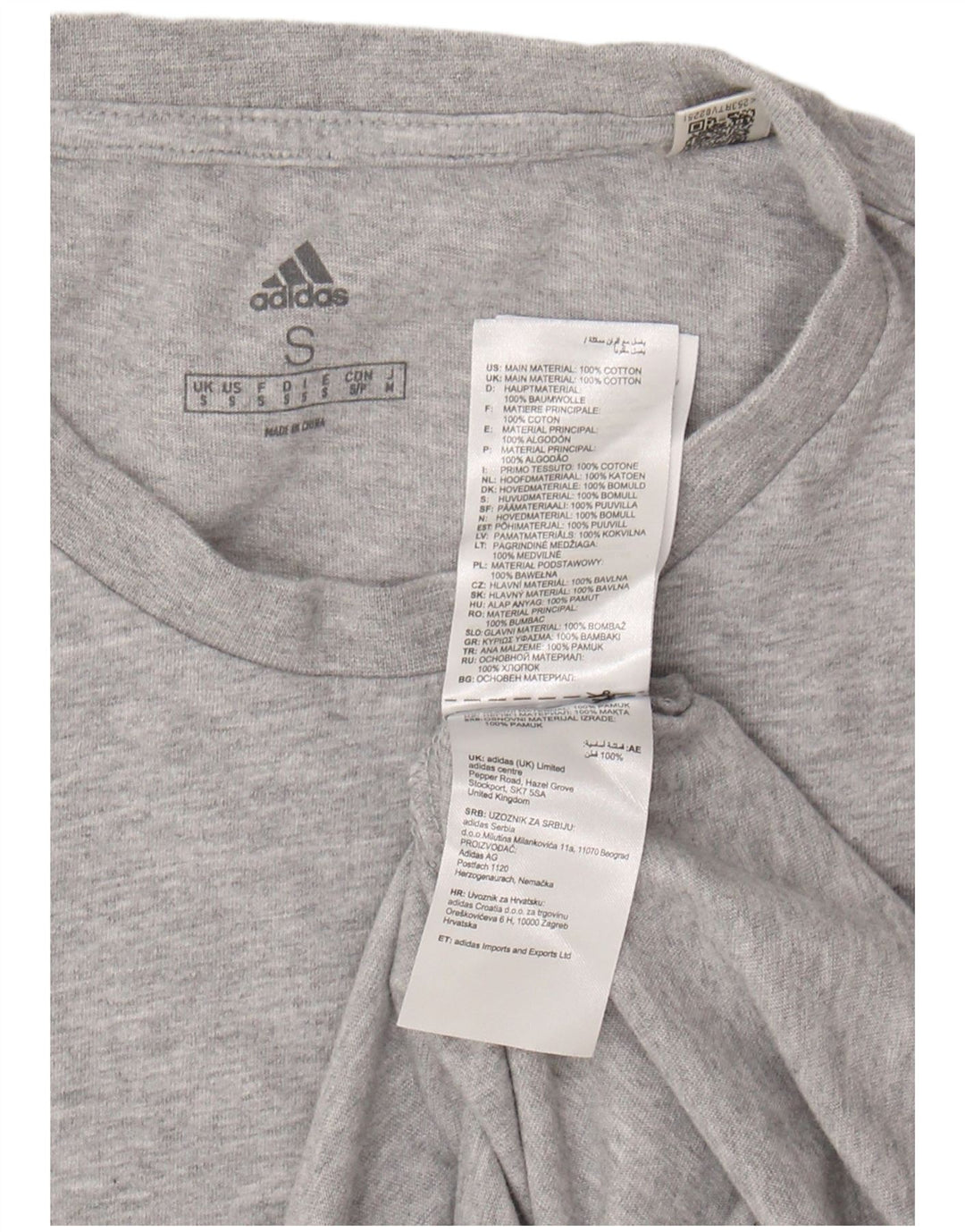 ADIDAS Mens Graphic T-Shirt Top Small Grey Cotton