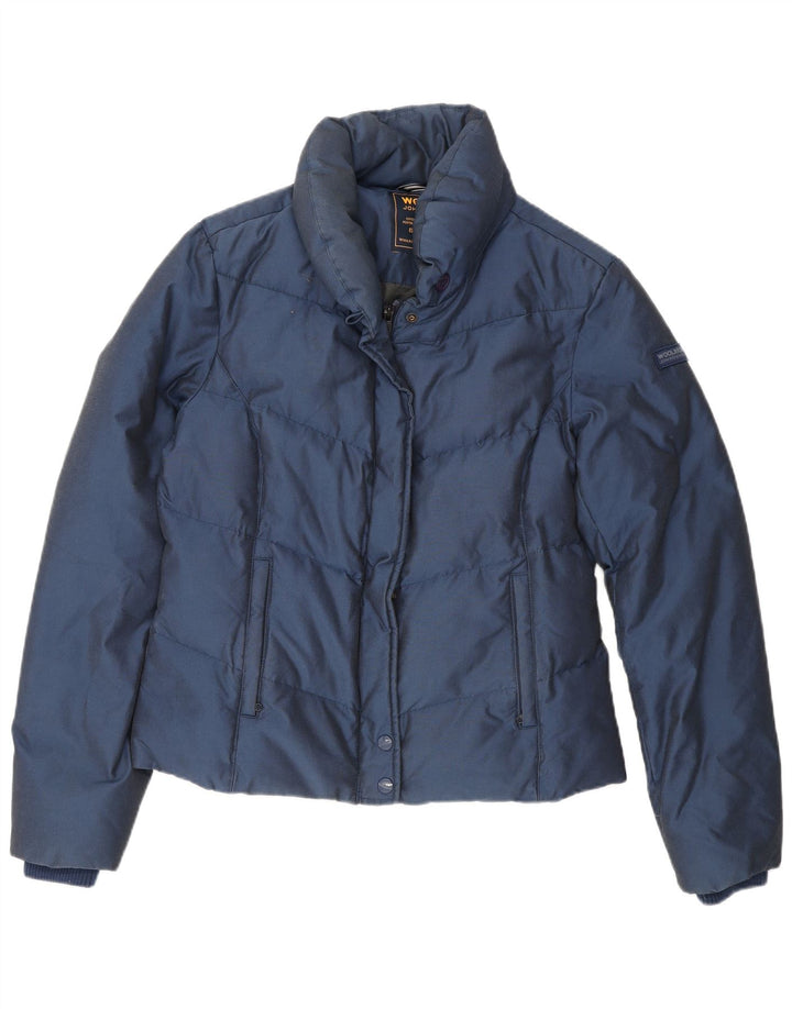 Woolrich Chaqueta acolchada para mujer UK 46 Grande Algodón azul marino