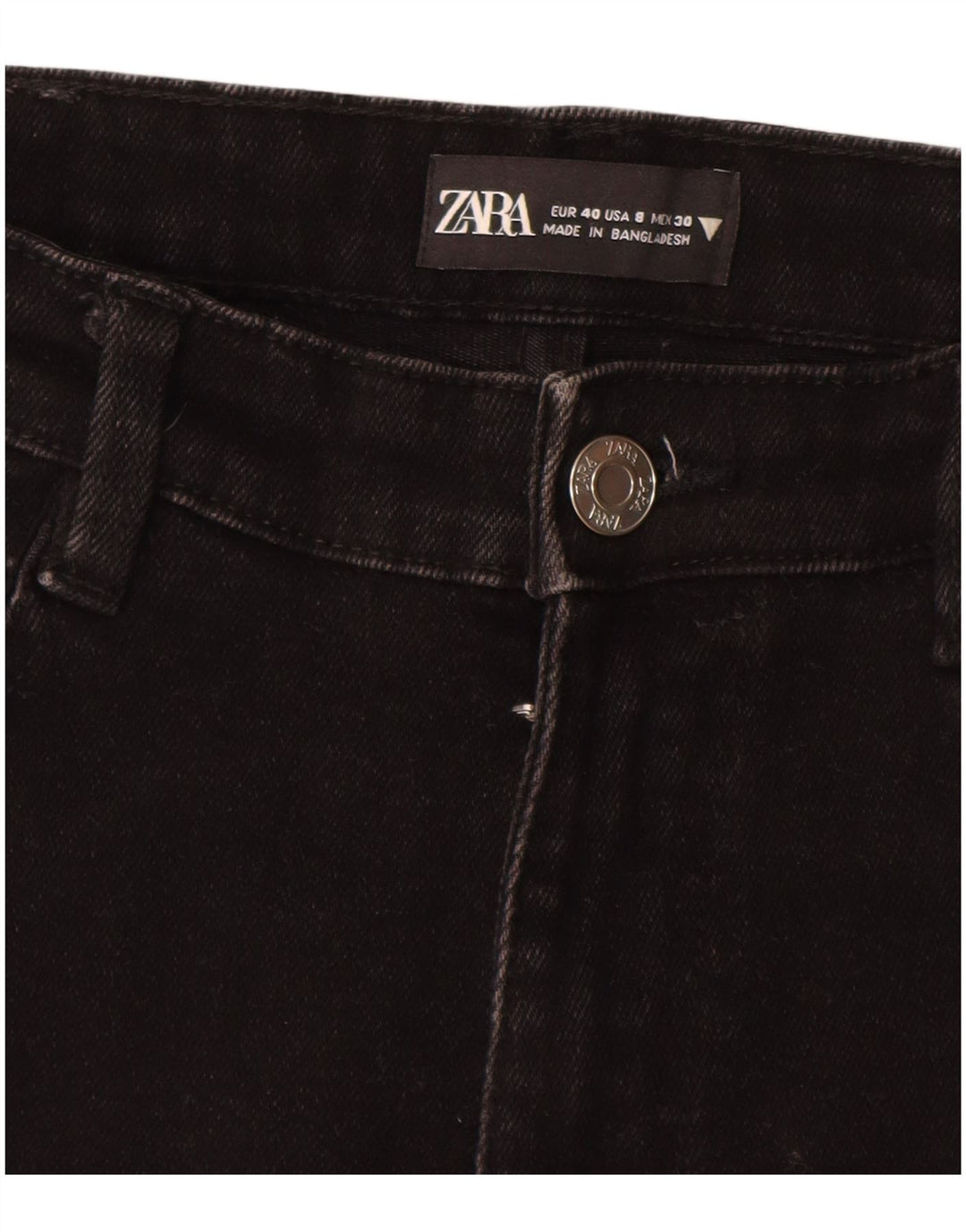 ZARA Mujer Crop Slim Jeans EU 40 Medium W30 L25 Negro