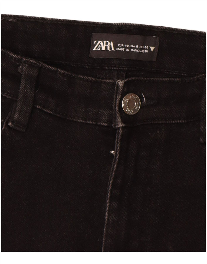 ZARA Mujer Crop Slim Jeans EU 40 Medium W30 L25 Negro