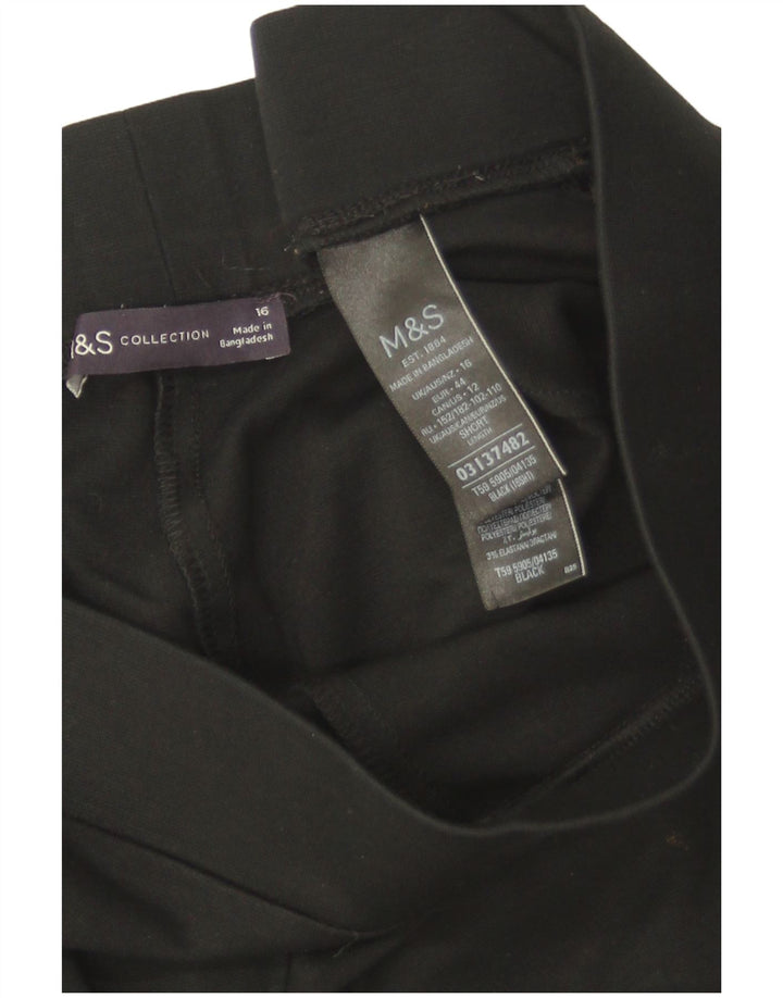 Marks & Spencer Leggings cortos para mujer UK 46 Large Viscosa negra