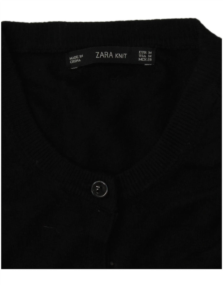 Zara Mujer Cárdigan Suéter UK 44 Mediano Negro