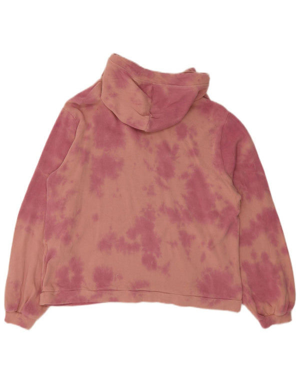 Volcom Jersey con capucha extragrande para mujer UK 10 Small Pink Tie Dye Cotton