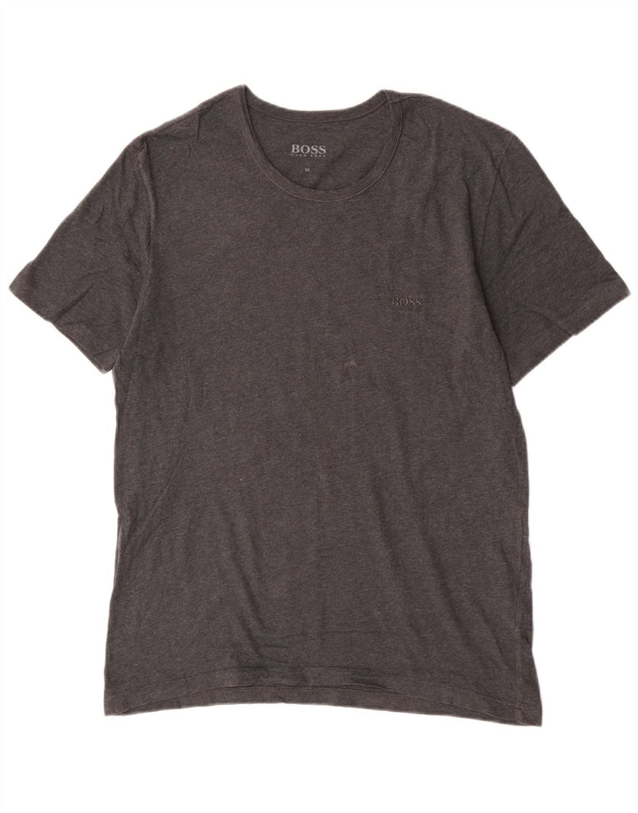 Camiseta Hugo Boss Hombre Top Algodón Gris Medio